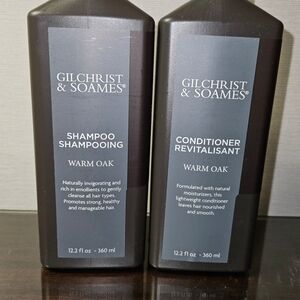 GILCHRIST and Soams Warm Oak Hair Care Set Shampoo 12.2oz & Conditioner 12.2oz